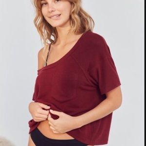 UO Out From Under Cozy Fleece Pocket Tee